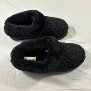 Dearfoams Knit Clog Slippers Women Medium Black New